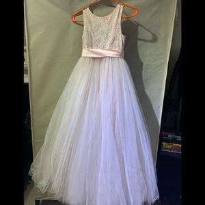 David’s bridal flower girl dress with satin sash bow